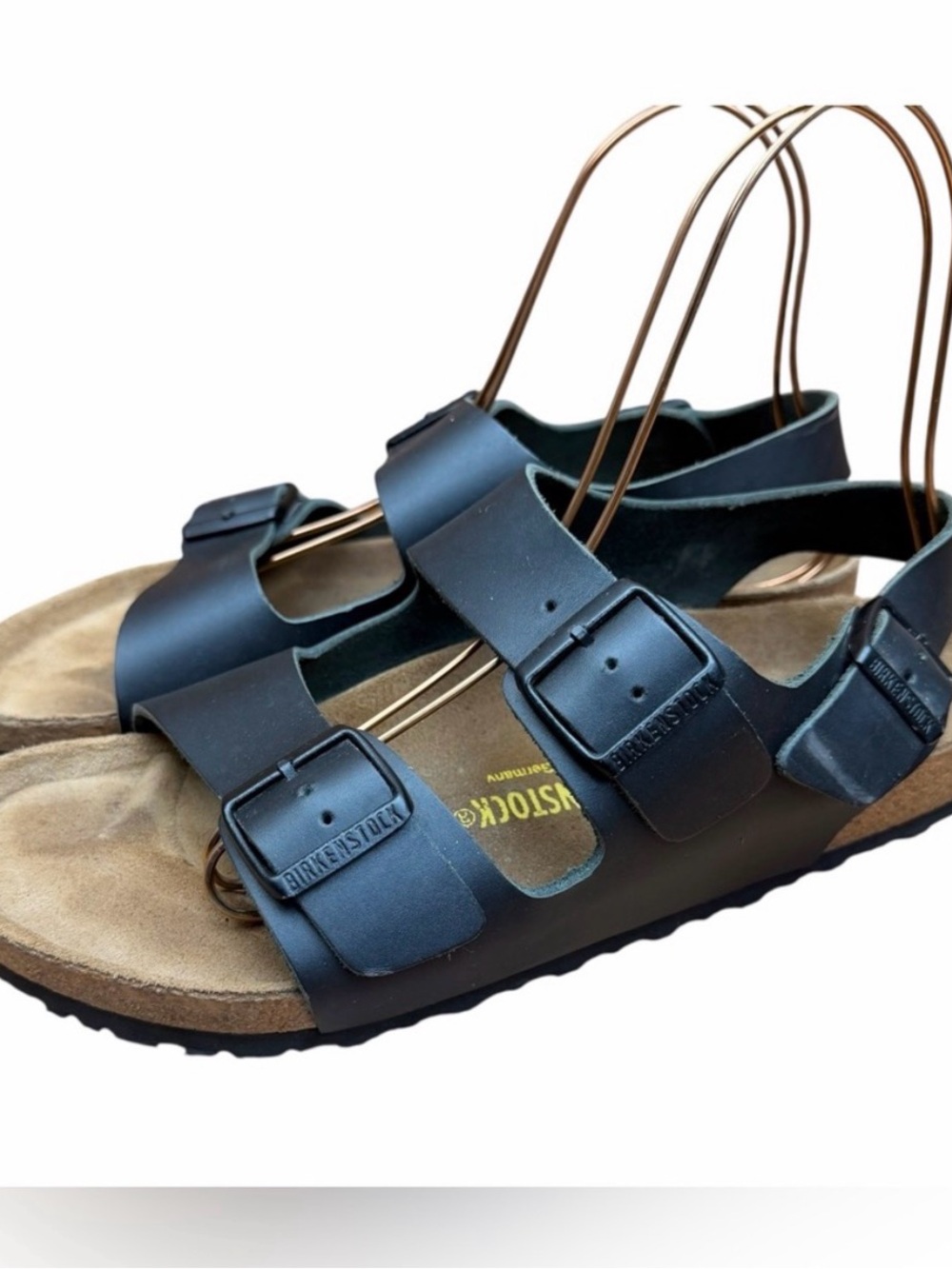Birkenstock Black Strap Adjustable Sandals size 39EU 8-8.5 US Milano sling back